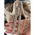 Mac Duggal  6015 V neck Sequin Embellished Gown Apricot Pink size 14 Photo 12