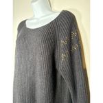 Two LOGG Knit Sweaters Bundle Cream and Grey Studded Classic Biker Size Large Gray Photo 7