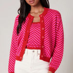 Sugar Lips  I Want Candy Button Front Chevron Cardigan | S NWOT Photo 0