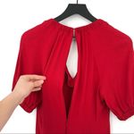 LEWIT Puff Sleeve Midi Dress Red 4 Photo 7