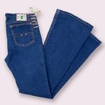 Mudd Vintage Y2K 2000’s Dark Blue Denim Lace Up Hips High Rise Flare Leg Jeans Photo 1