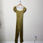 12th Tribe NWT  Midori Olive Green Satin Cutout Jumpsuit Womens Size S Photo 7