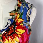 Seven Islands New York Women's Sleeveless Floral Print Button Front Midi Dress L Blue Size L Photo 2