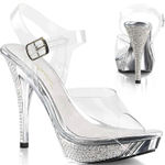 Fabulicious Clear heels Silver Size 6 Photo 0