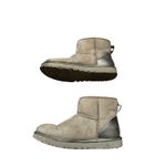 UGG  Classic Mini Metallic Heel Boots Suede Sheepskin Lined Women's Size 8 Photo 2