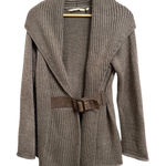 Soft Surroundings Women's Country weekend belted wool blend cardigan Taupe Large Photo 0