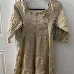 Free People Beige Linen Flowy Dress Photo 1