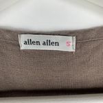 Allen Allen  Sz S Linen Sheath Shirt Dress Brown Sleeveless Split V-neck Women’s Photo 1