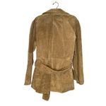 Margaret Godfrey Tan Vintage Belted Closure Suede Coat EUC Sz Lg Leather Lined Photo 3