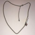 Brass Tone Bronze Tone Faux Pearl Heart Pendant Boho Necklace Photo 8