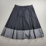 Renee C . Womens Skirt Size M Black Gray Pleated A-line Colorblock Midi Casual Photo 4