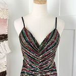 Dress the Population Viviane Rainbow Sequin Ruched Mini Dress Sz S NWT Photo 2