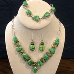 Sterling Silver Mohave Lime Green Copper Infused Turquoise Peridot 925 Necklace Photo 14
