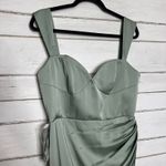 Azazie  Agave Green Sheath Sweetheart Neckline Stretch Satin Dress Size 12 Photo 8