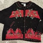 White Stag Vintage Christmas Cardinal Embroidered Cardigan Sweater Womens 18/20 Photo 1