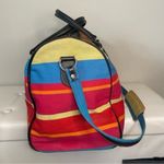 Pineda Covalin Mexico Aztec Multicolor Stripes Canvas Duffle Weekender Bag Photo 2