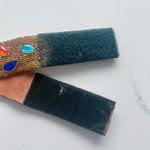 Leather belt with colorful beading and leather backing antique vintage Multiple Size 30 Photo 4