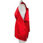 Elliatt Red Silk Satin Halter Sleeveless Deep V Neck Backless Romper Shorts Sz S Photo 1
