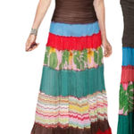 Strapless Silk Floral Beaded Chiffon Patchwork Boho Maxi Dress M/L Size undefined Photo 0