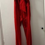 TFNC Red Holiday Strapless Jumpsuit with Bow Back Photo 4