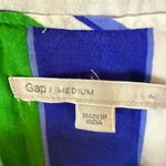 Gap ‎ Medium Striped Long Sleeve Shirt Button Up Top Green Blue White Preppy Photo 1
