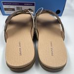 Draper James NEW  Women's Size 8 Raffia Cross Strap Slip On Sandals, “Alex” Brown Photo 5