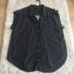 Jachs ‎ Girlfriend Black White Short Sleeve Button Collar Blouse Top Size XXL Photo 0