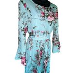 SheIn  Floral Long Sleeve Dress in Light Blue and Pink size 12 Photo 0