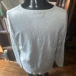 Chico's  blue & white lacy knit scoop neck 3/XL travelcore top Photo 2