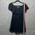 Aerie  Black Dress Off Shoulder Ruffle Lined Casual‎ XXS Gauze Mini Dress Photo 4