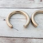 Vintage Earrings for Pierced Ears Tube Style Matte Gold Tone Large Photo 3