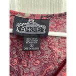 Angie ‎ Pink Paisley Rayon Smocked Waist Kaftan Tunic Top Boho Bohemian Small Photo 2