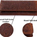 Handmade Western Wallets for Women, Genuine Tooled Leather & Long Credit Card Holder, Cowhide Slim Cell Phone Case, Large Capacity, Cute Clutch & Purse & Handbag Photo 5