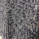 LL Bean Crewneck Knit Sweater Cotton Navy Blue White Marled Size XS Petite Black Photo 4