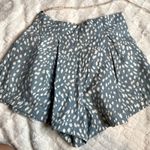 Free People  Bennett Lace Up‎ Tie Dot Shorts Cloud Blue White Pleated Pockets M Photo 6