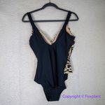 Fantasizer women's one piece swimsuit wrap chest, size 10D Gold Photo 5