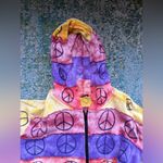 Vintage KPC peace sign tie dye zip hoodie, size large Purple Photo 8