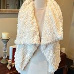 Me Jane  Cream Off White Sherpa Wrap Stole Faux Fur Vest Plush Womens XS Shrug Photo 0