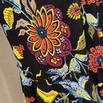 Cinq a sept dress Floral Patterned Long Sleeve smocked mock neck size 2 lined Black Photo 8