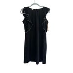 Shoshanna NWT  Black Sheath Dress With Beaded-Chain Ruffle Size 6 Photo 1