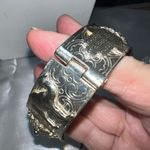Silver Plated Vintage Hamsa and Camel Ethnic Cuff Bracelet Photo 3