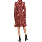 Nanette Lepore  Burgundy Floral Button-Down Midi Dress Size 10 Photo 1