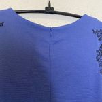 Francesca’s Mi Ami Blue Embroidered Midi Dress NWT Sz L Fit & Flare Stretch Size L Photo 5