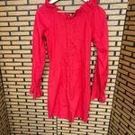 LIONESS Red Lace Up Dress Size Medium Photo 2