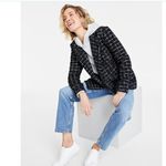 NWOT On 34th Women's Metallic Plaid Tweed Blazer Black SZ Photo 3