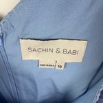 Sachin & Babi Blue Eyelet Maxi Dress Size 10 Puff Sleeve Belted Wedding Feminine Photo 9