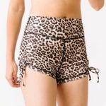 Zyia  Leopard Print Brilliant Double Scrunch Hustle Shorts Size Extra Small Photo 0