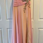 Tony Bowls  Pink and Yellow Strapless Chiffon Dress Size 4 Photo 0