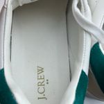 J.Crew Factory Court Sneakers White Green Leather Low Top Shoes‎ Size 9H FA23 Photo 2
