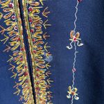 Vision 2000 Dubai Pakistani Embroidery High Neck Dress Size 9 Blue Photo 3